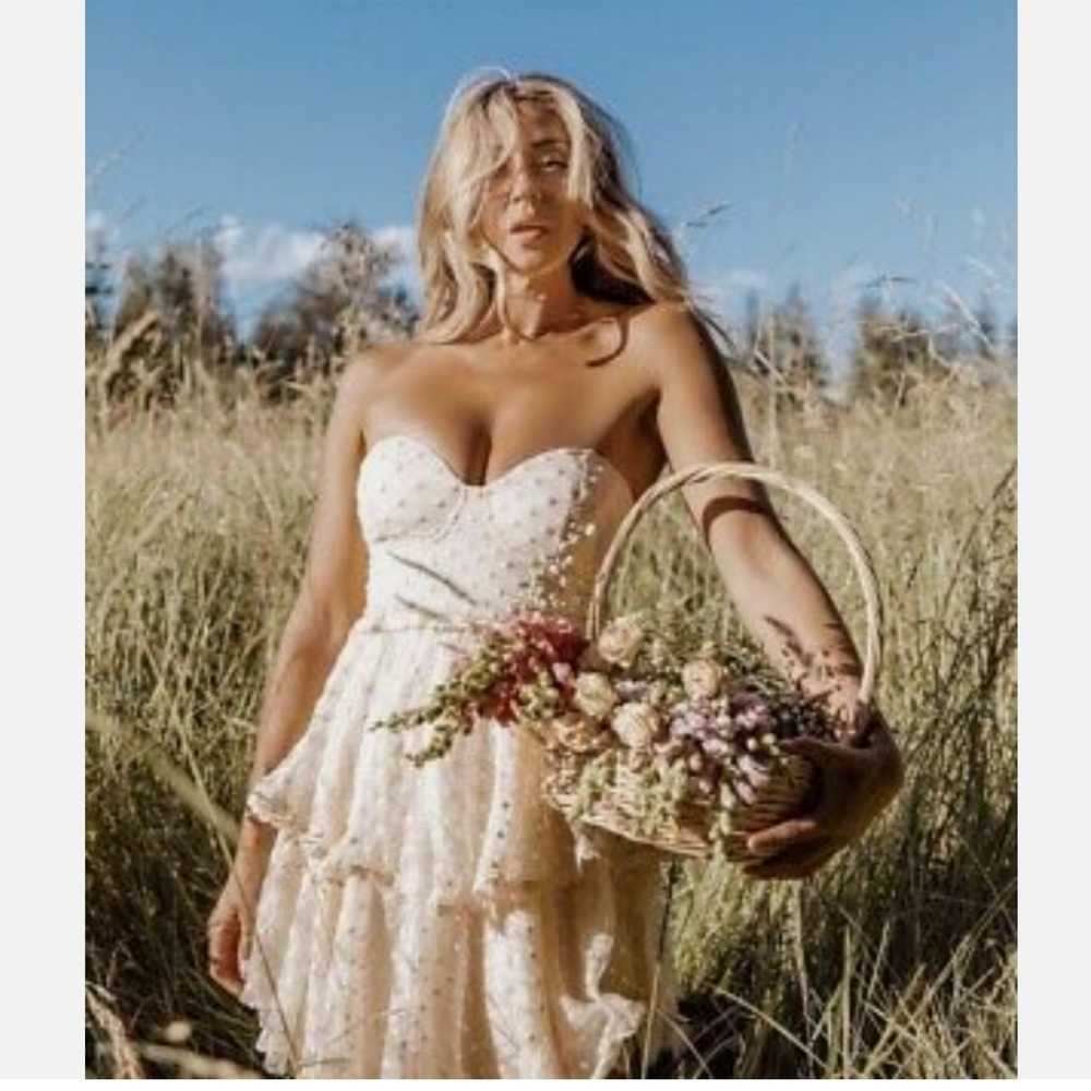 🍒NWT🍒  FP x SPELL ETHEREAL MINI BUSTIER DRESS - Picture 5 of 15